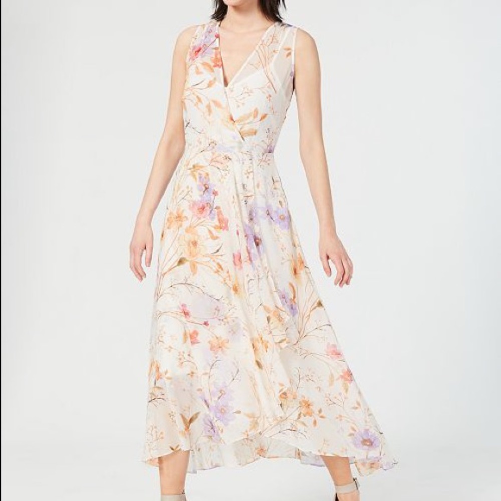 Calvin Klein Floral High Low Dress